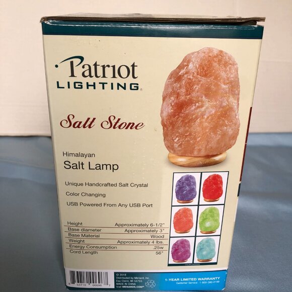 NEW Patriot Lighting Himalayan Salt Lamp Color Changing with USB #G7 - Picture 2 of 2